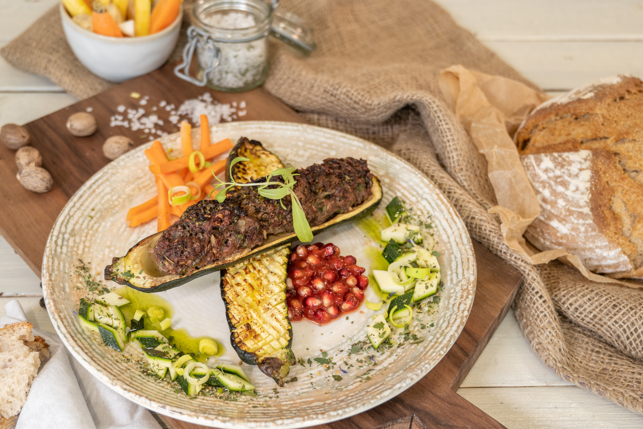 Gefüllte Zucchini mit Bio Angus Faschiertes_Rezept Pannatura Esterhazy Bio-Landgut