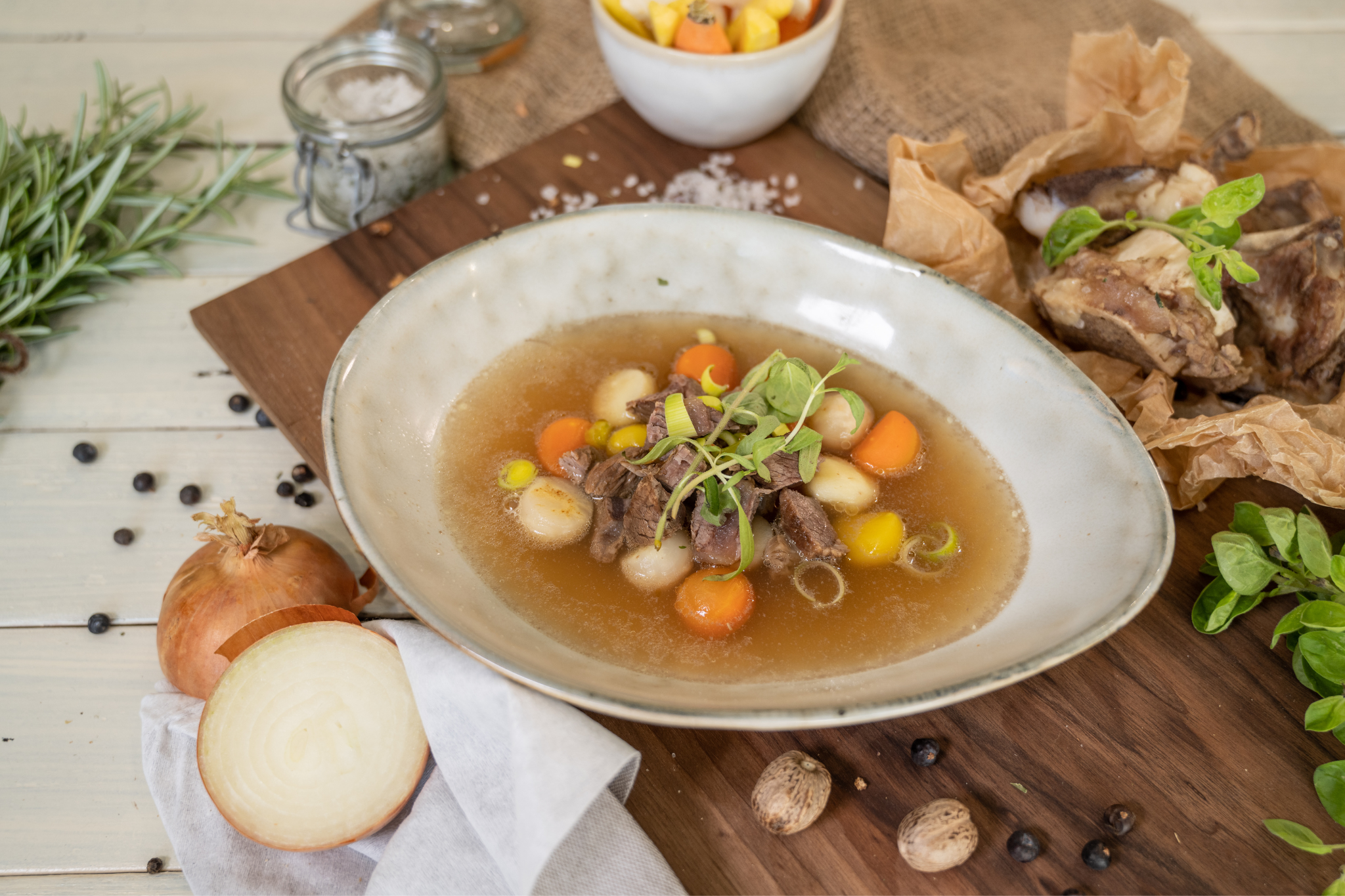 Rindsuppe Bio Angus Rind Rezept Pannatura Esterhazy Bio-Landgut